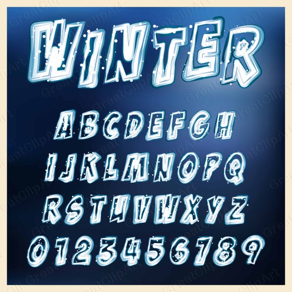 36 Eis Alphabet Ice Nummern Schnee Buchstaben Schneebericht Etsy