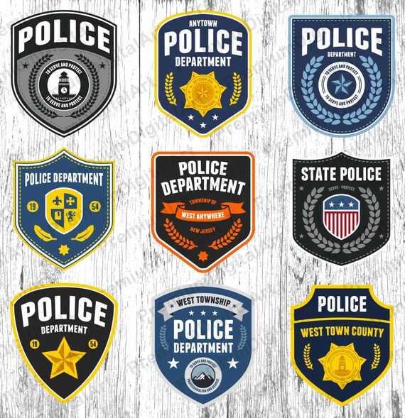 9 Polizei Abzeichen Polizei Clipart Sheriff Abzeichen Etsy