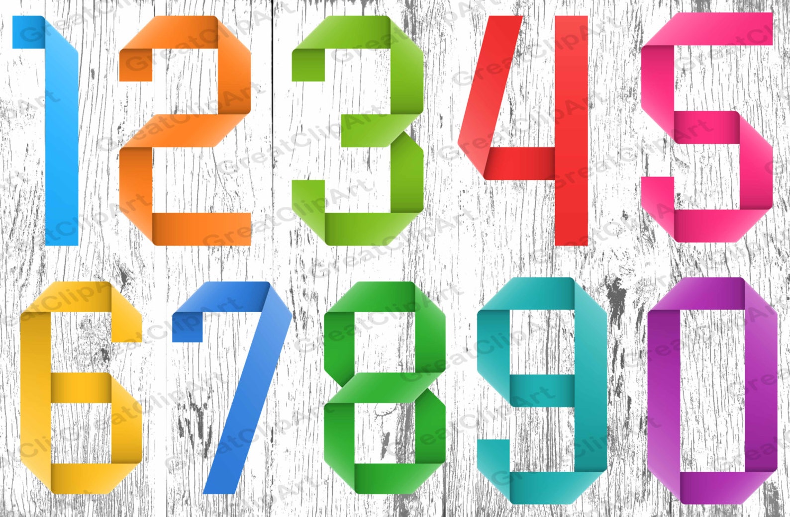 10 bunte Zahlen Symbole Rainbow Zahlen digitalen Schriften | Etsy