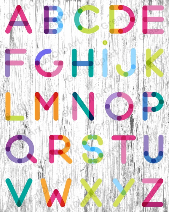 26 Colorful Alphabet Letters Colorful letters Rainbow | Etsy