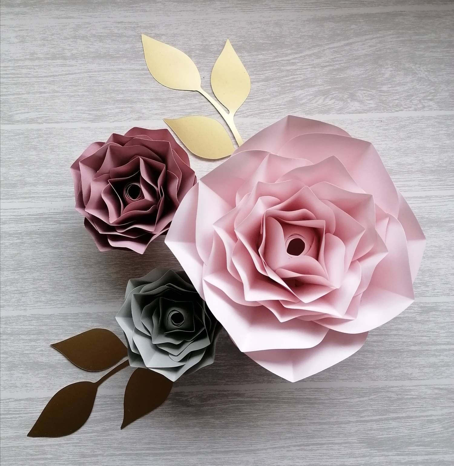 Set of Six Rose Style Wall Flowers - Etsy UK