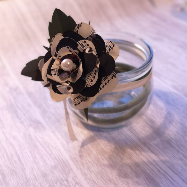 Handmade Paper Rose - Made from Sheet Music