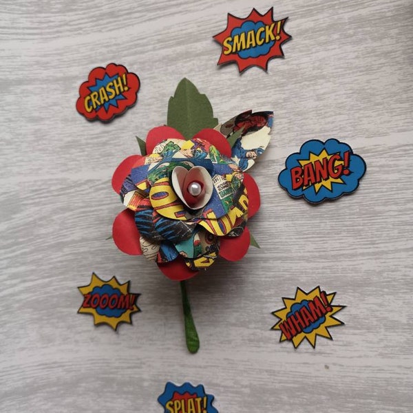 Papieren boutonnière - optionele versiering