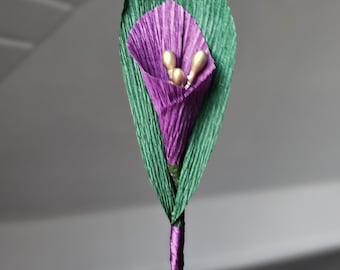 Groomsmen Boutonnieres - Lily FlowerCrepe Paper Buttonhole