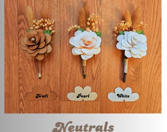 Groom & Groomsmen Paper Rose Boutonniere