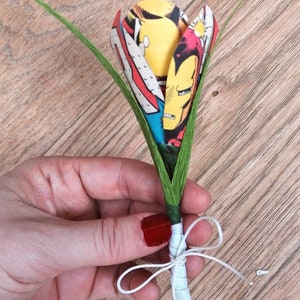 Comic Book Boutonniere - Tulip Style