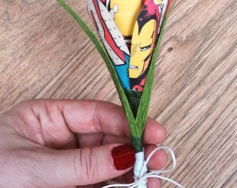 Comic Book Boutonniere - Tulip Style