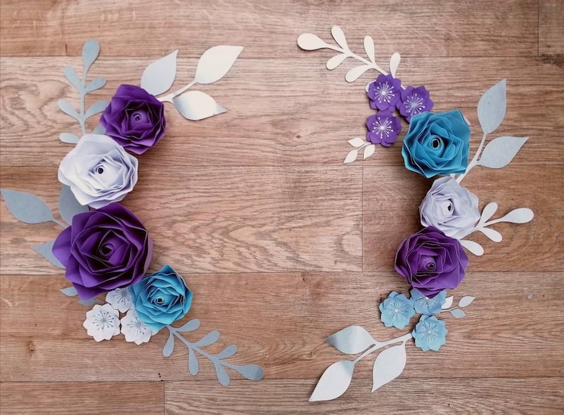 Decorative Paper Flowers Small Set of Sixteen Wall Flowers Etsy