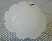 White Jade Lotus Flower Carved Drop Pendant - White Jade Pendant - Chinese White Lotus Flower Focal