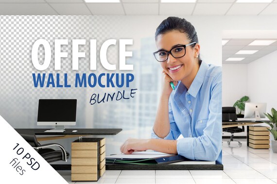 Office Wall Mockup Wallpaper Art Business Poster Mockup Product