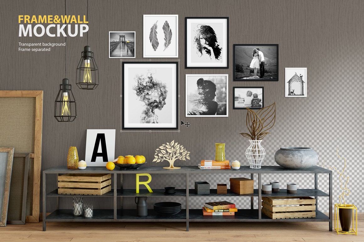 Wall Mockup Wallpaper Frame mockup Poster mock-up Product | Etsy