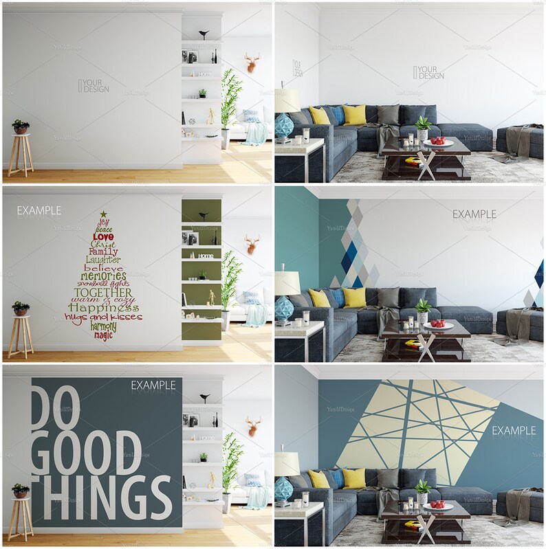 Wall Mockup Wallpaper Poster mockup Product Mockup Etsy