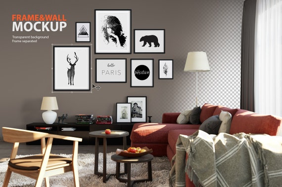 Download Wall Mockup Wallpaper Frame Mockup Poster Mock Up Product Etsy PSD Mockup Templates