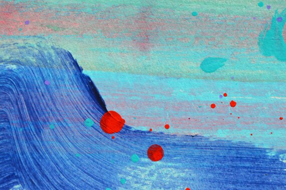 Modern Landscape PLOUGHED FIELDS Original Abstract Acrylic Painting White Blue and Turquoise Abstract Art by Sasha Barnes