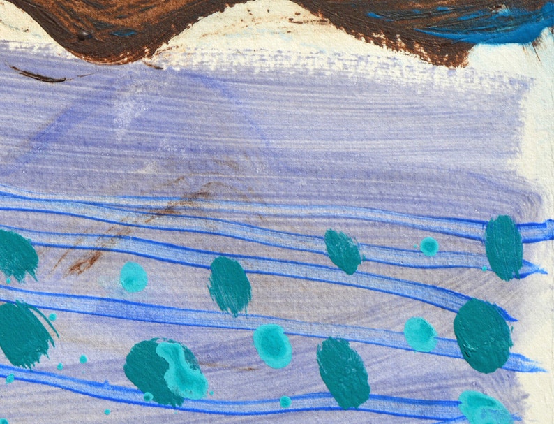 Modern Landscape PLOUGHED FIELDS Original Abstract Acrylic Painting White Blue and Turquoise Abstract Art by Sasha Barnes