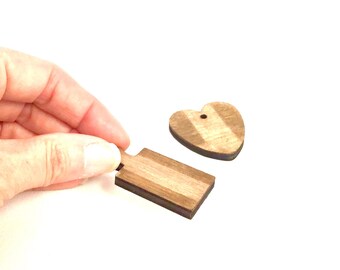 Miniature Dollhouse Wood Cutting Boards Set for Kitchen - Heart & Rectangle
