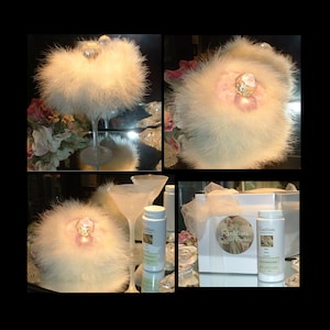 Pretty in Pink ~ 6 oz Scented Dusting Powder with Puff and Glass Stand by Renditions