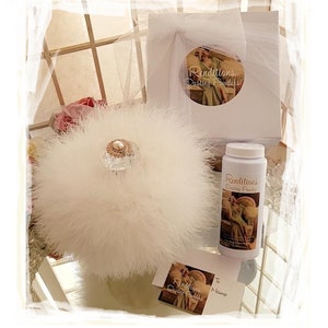 Marilyn&#39;s 5 ~ 6 oz Scented Dusting Powder w/ Rhinestone Handle Puff & Glass Stand by Renditions