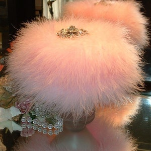 Blushing Peony  ~ 6 oz Scented Dusting Powder w/ Rhinestone Handle Puff & Glass Stand by Renditions