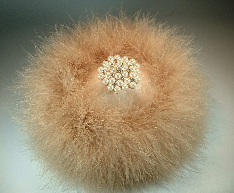 Powder Puff Body Dusting Powder Puff Beige Puff Trimmed in Etsy