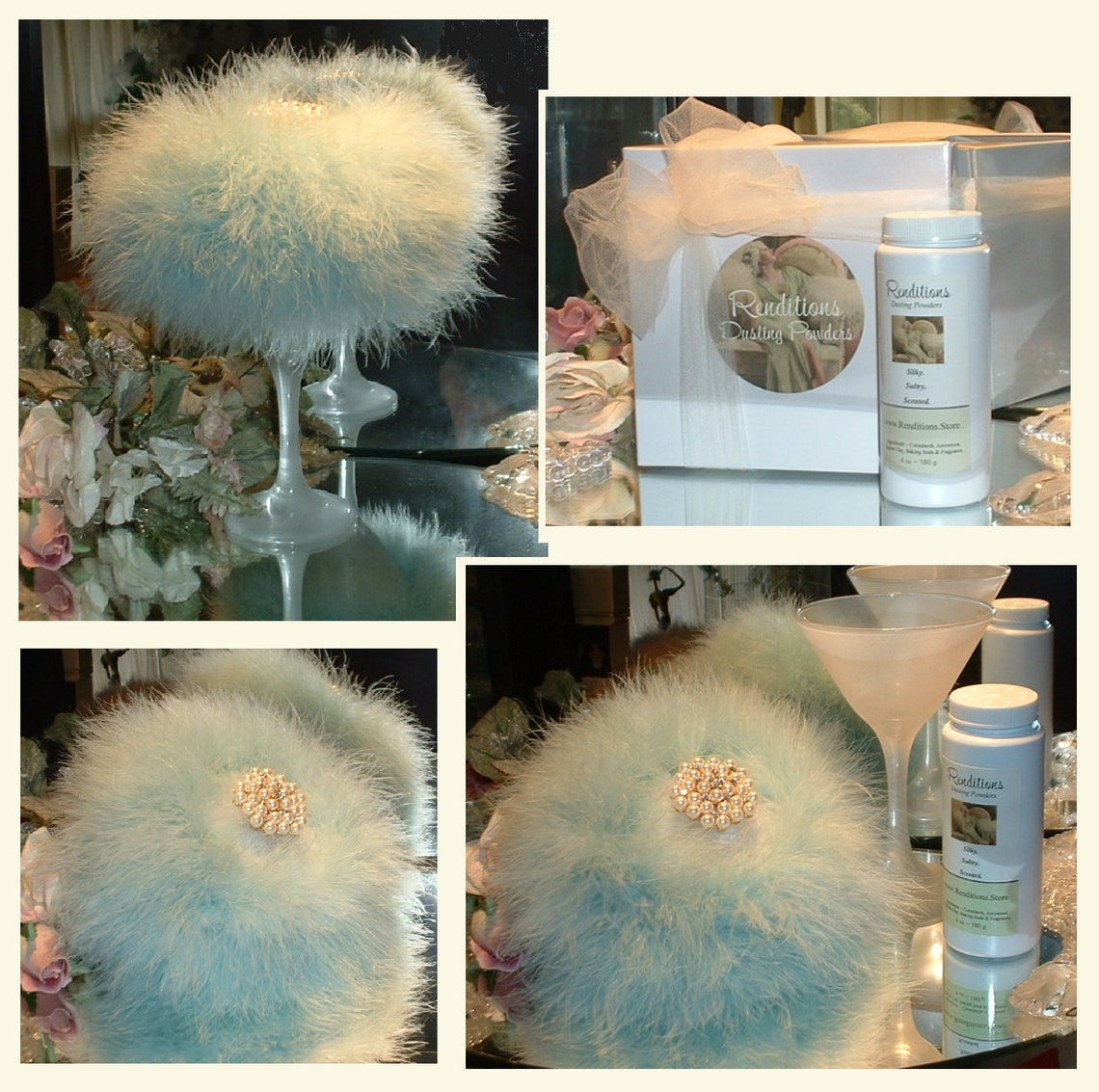 Hortensie 6 oz Duftstaubpulver mit Perlengriff Puff und | Etsy