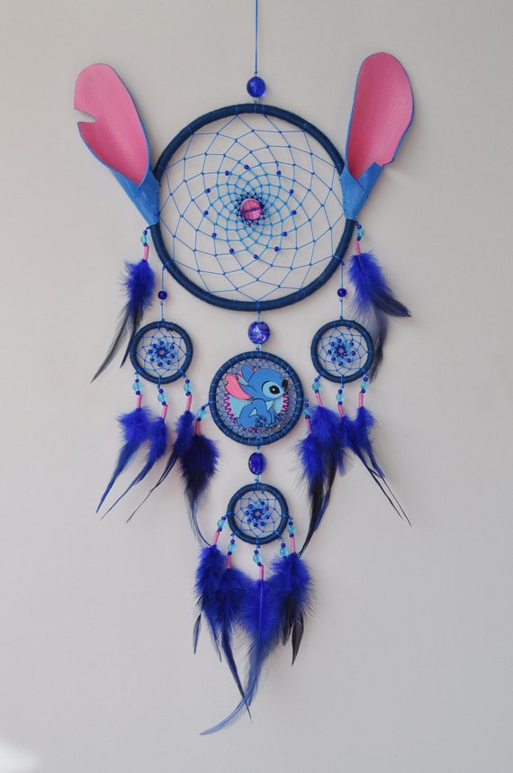 Lilo Et Stitch Fan Gift Blue Dream Catcher Wall Hanging Etsy