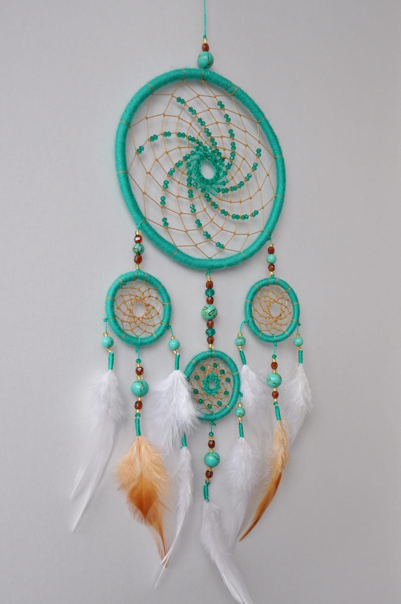 Dream Catcher with Herkimer Diamond & Turquoise