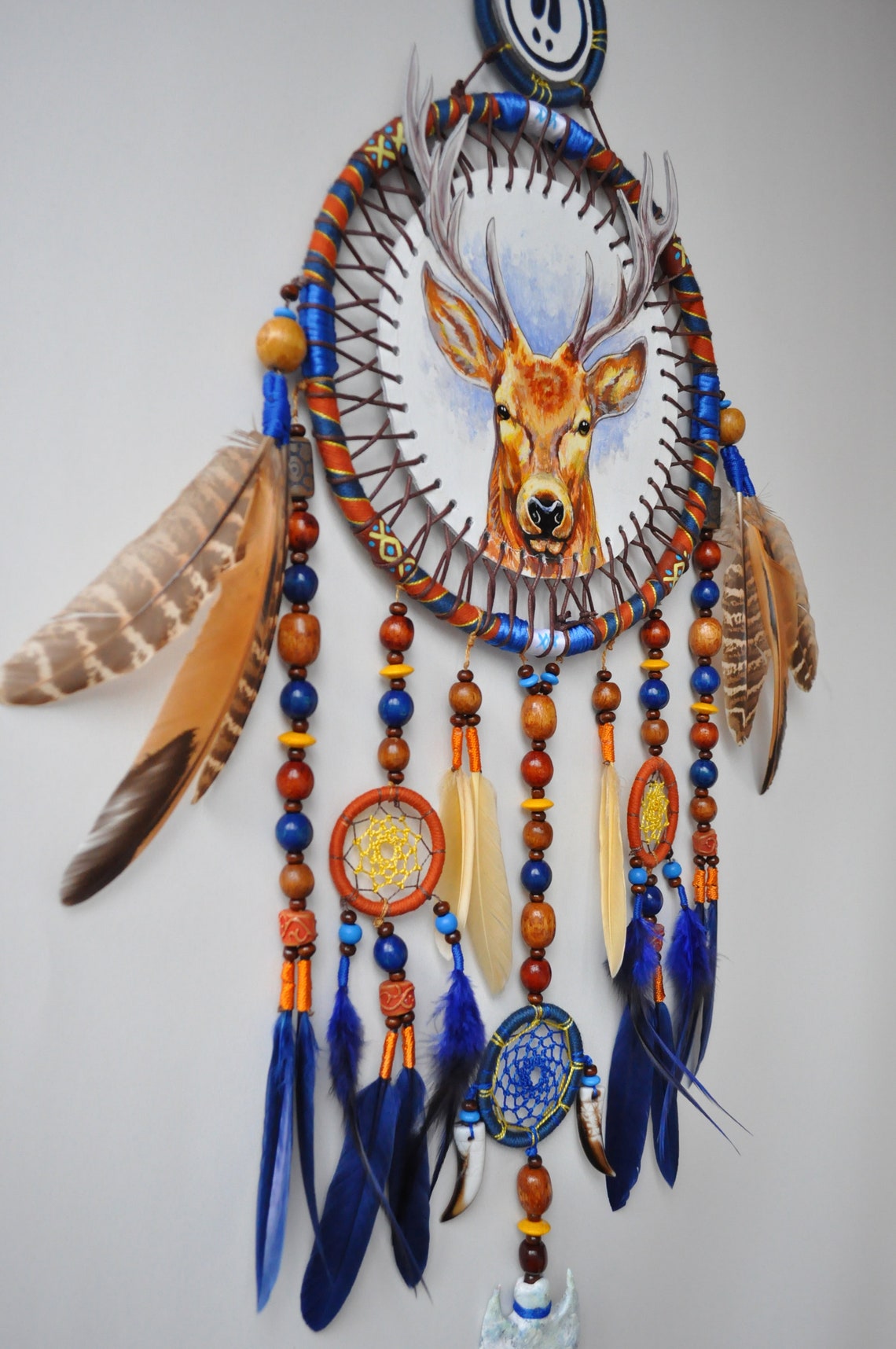 Deer Dream Catcher Wall Hanging Large Animal Totem Tribal | Etsy