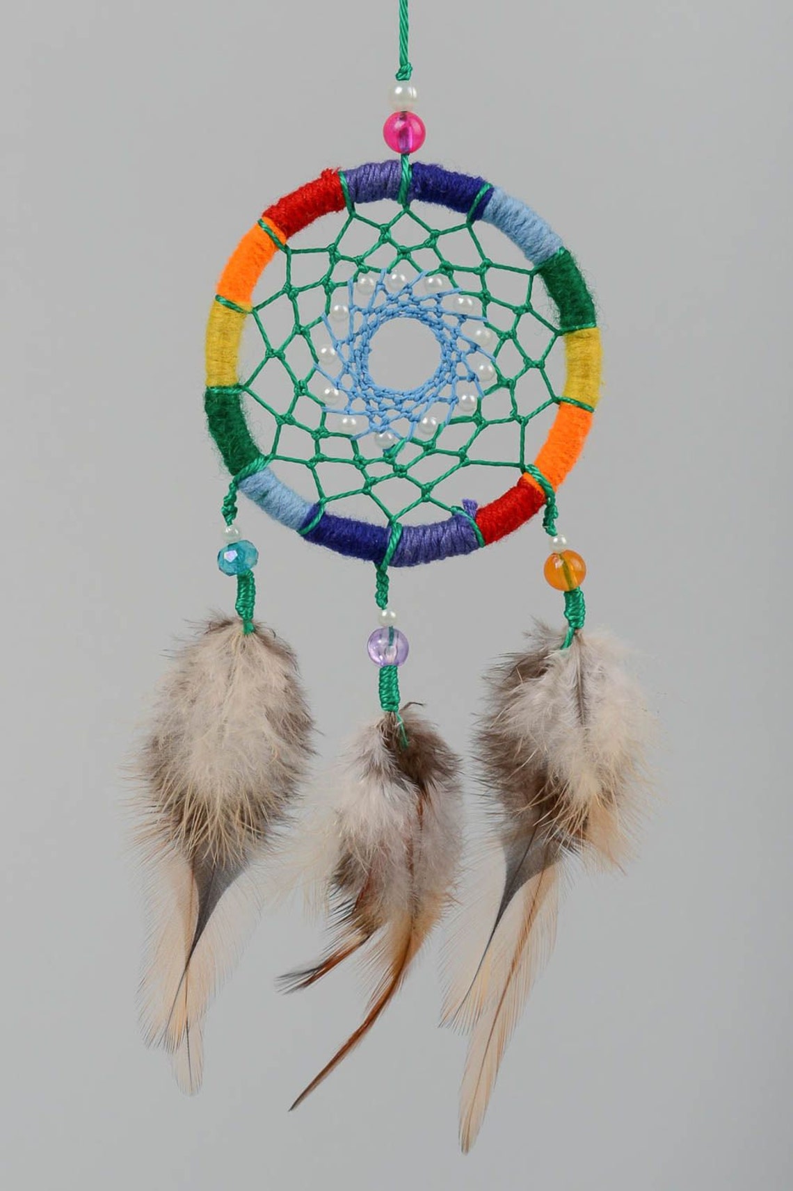 Rainbow Dream Catcher Car Mirror Hanging Wedding Decor Etsy
