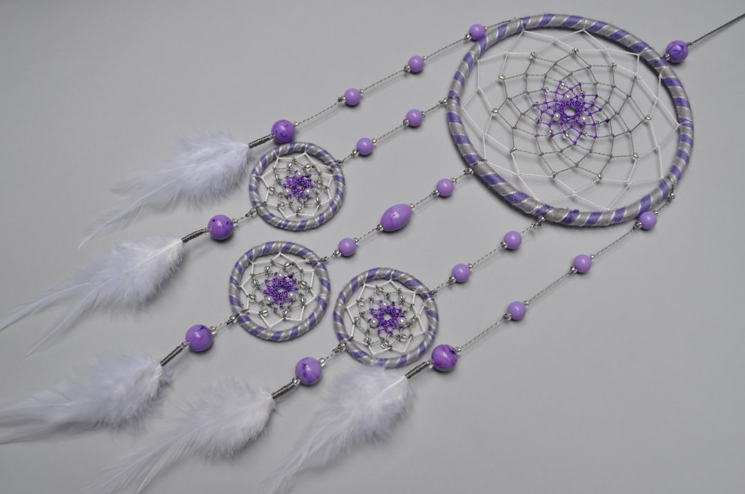 Amethyst Dream Catcher Wall Hanging - Lavender Bohemian Nursery Wedding ...