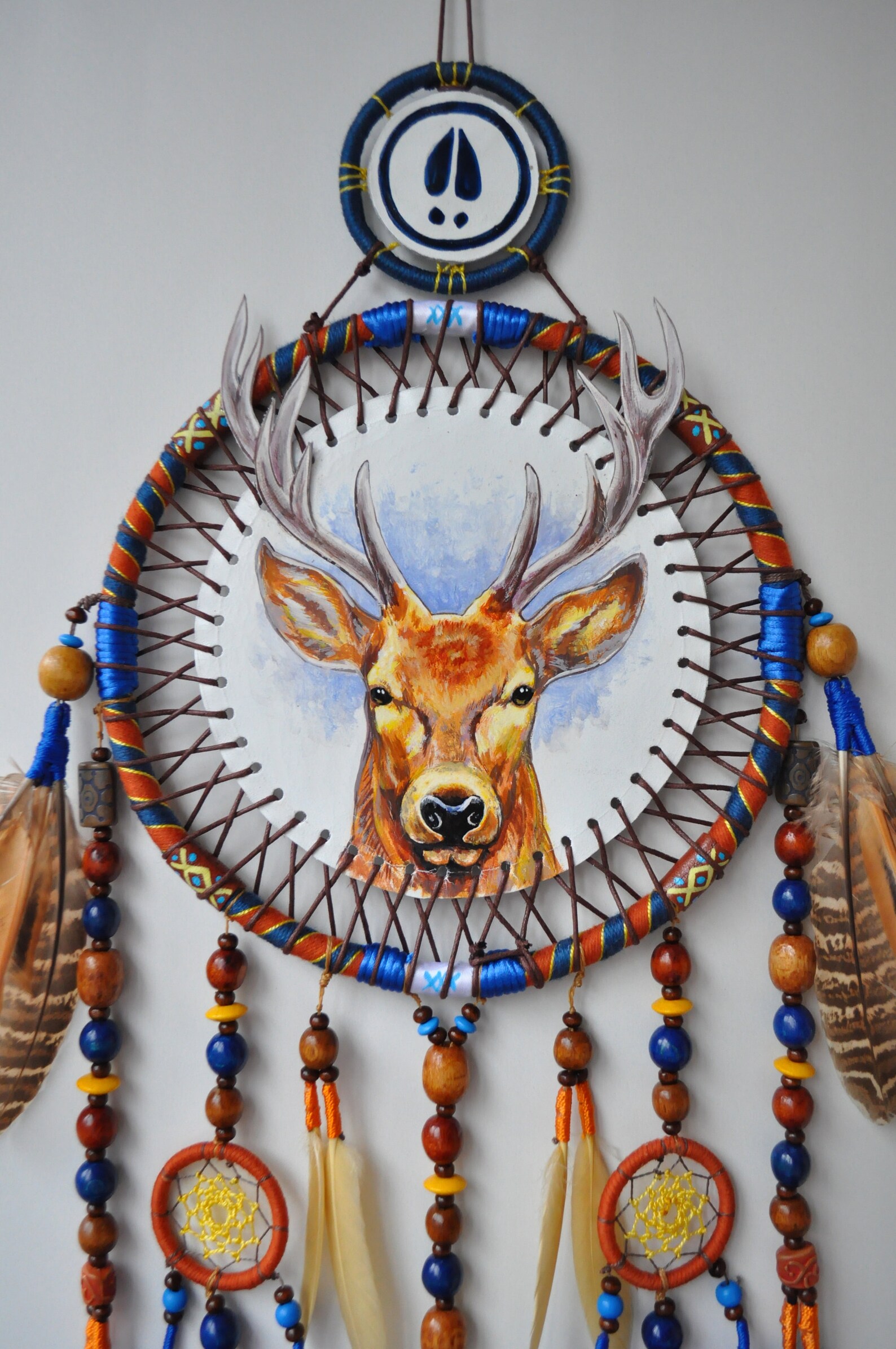 Deer Dream Catcher Wall Hanging Large Animal Totem Tribal | Etsy