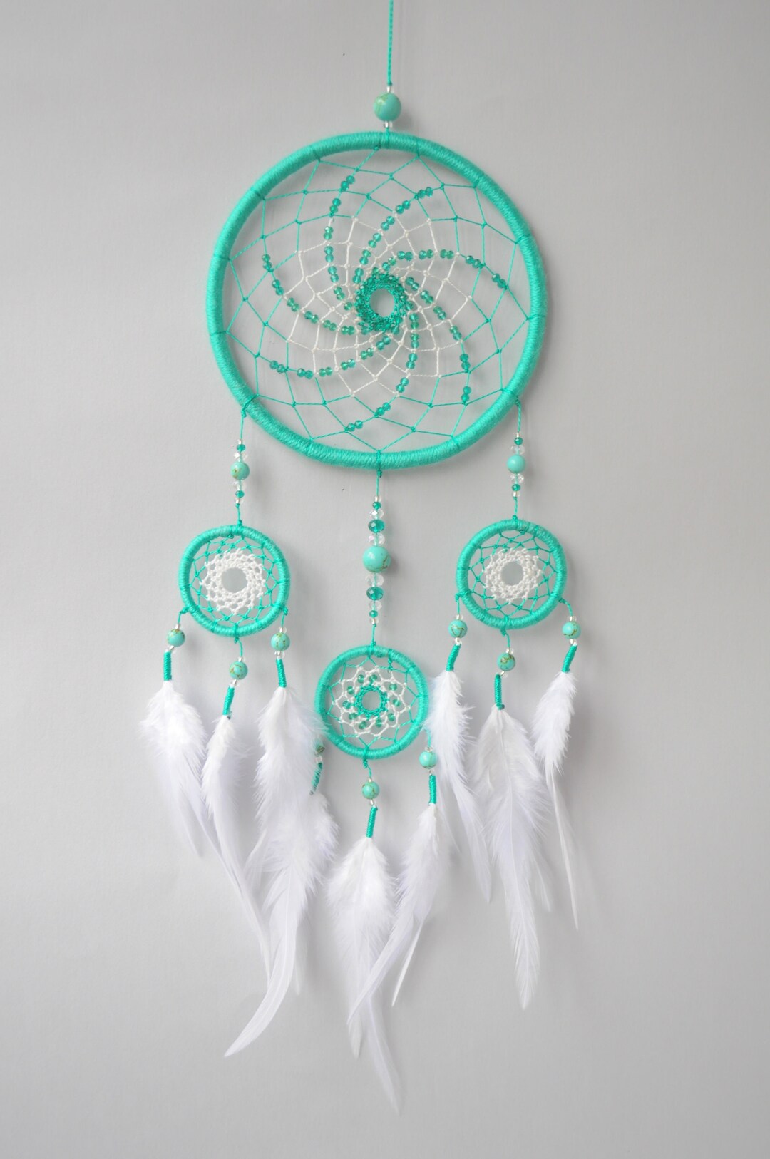 Turquoise Dream Catcher Wall Hanging - Wedding Decor Nursery Baby ...
