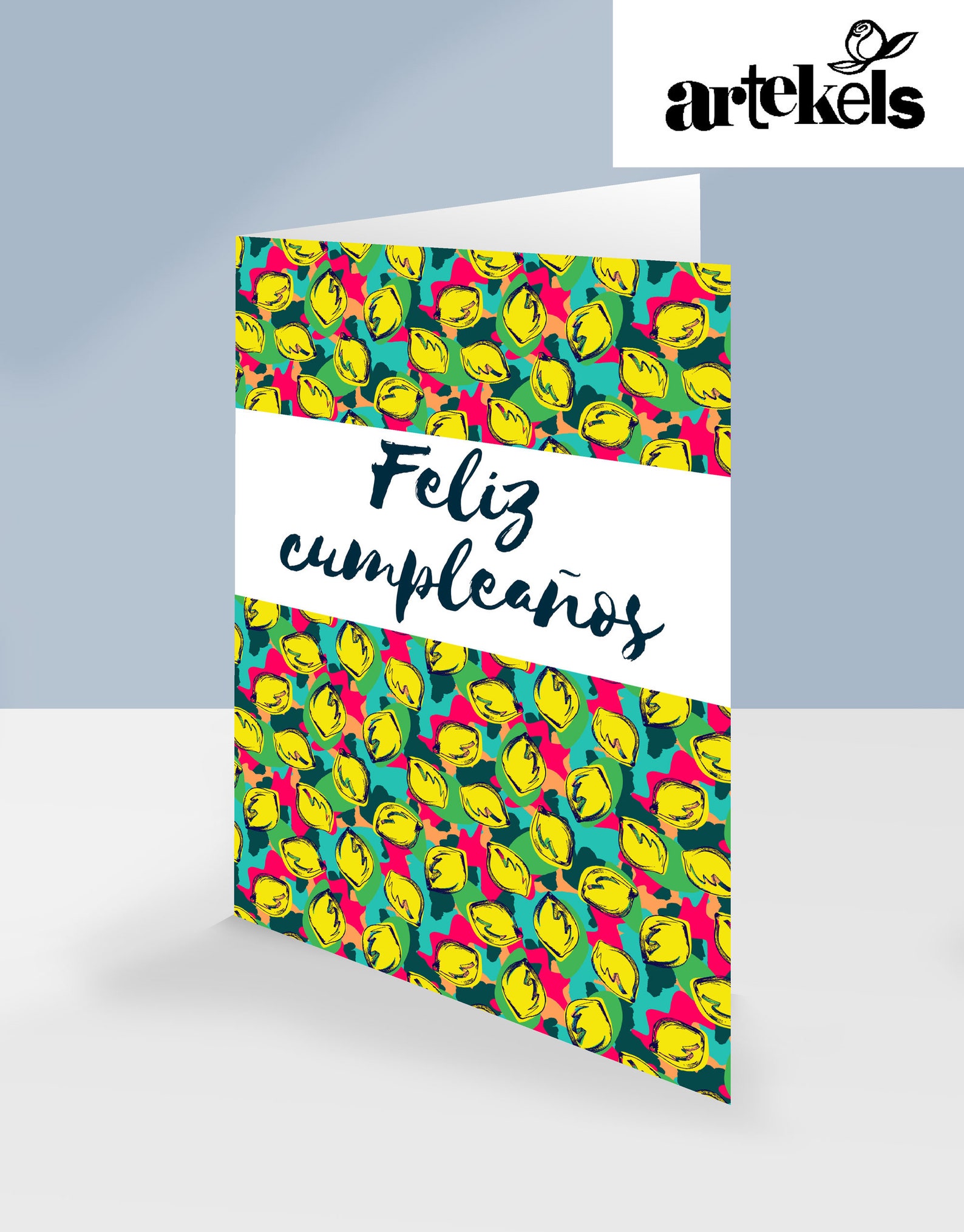 spanish printable birthday card lemon print a5 card etsy