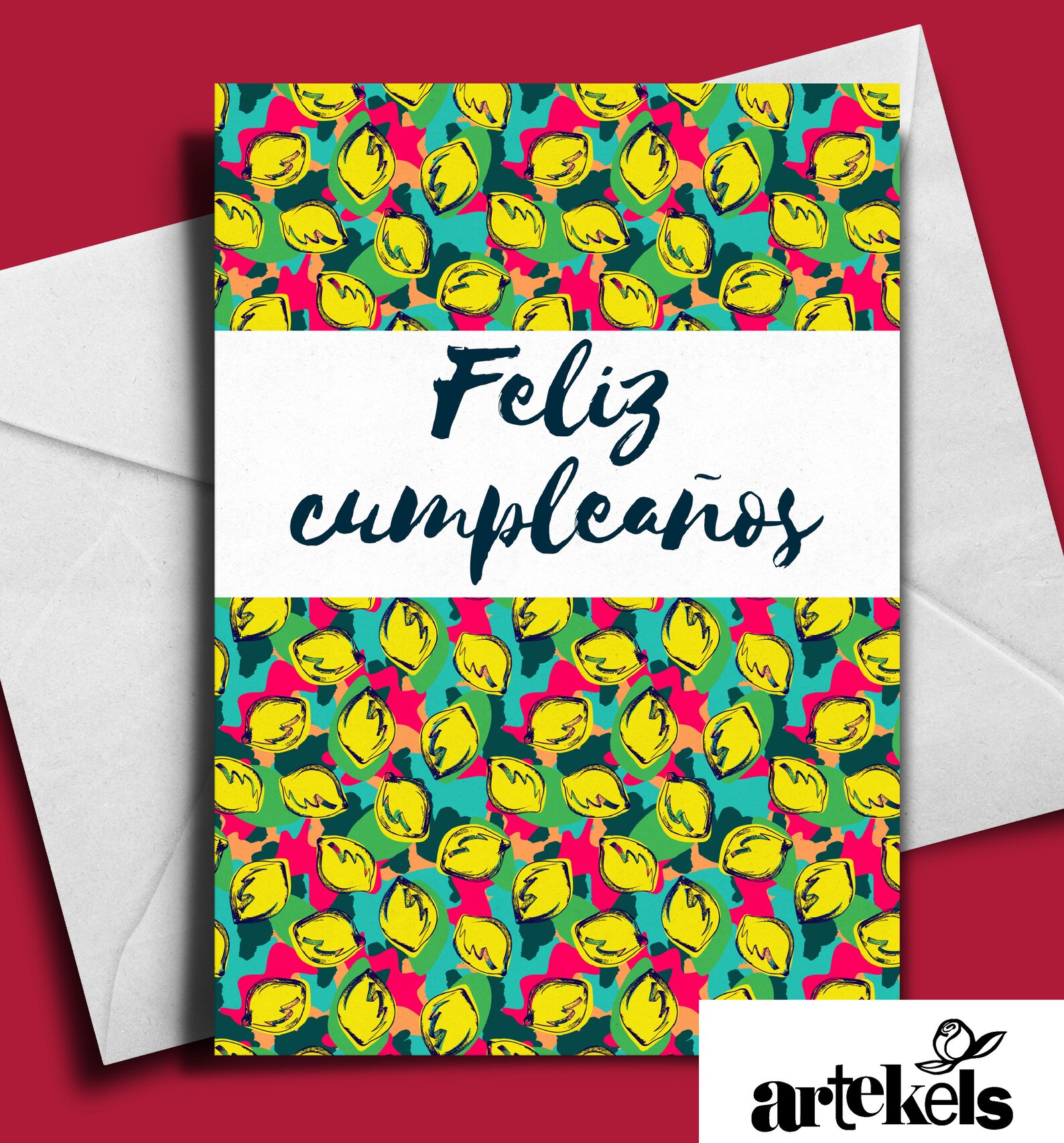 spanish printable birthday card lemon print a5 card etsy