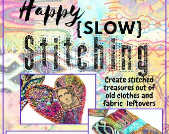 E-Book Video Tutorial "Happy Slow Stitching" PDF Upcycling Fabric Technique