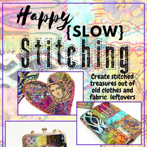 E-Book Video Tutorial "Happy Slow Stitching" PDF Upcycling Fabric Technique