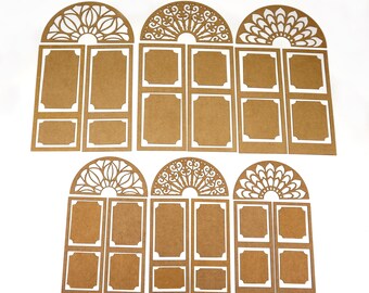 Stencil /'Vintage Elements/' 8 Reusable Laser-Cut Kraft Cardstock for MixedMedia ArtJournal Scrapbooking