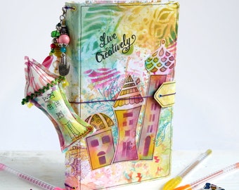 Junk Book ArtJournal Midori 'Funky Houses'