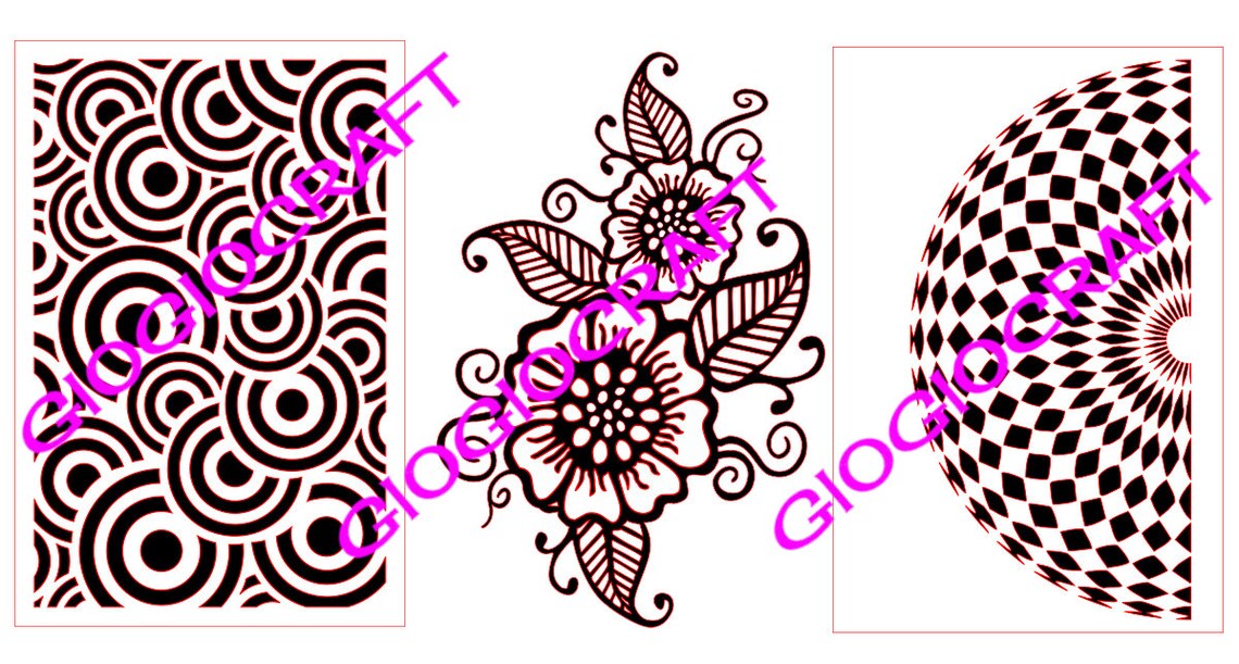 3 Stencil 'Hippy Mini Trio' Reusable Laser-Cut Mylar | Etsy