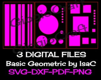 Geometric Pattern Stencils (svg, dxf, png, pdf) (Digital Download) for MixedMedia GelPrinting ArtJournal Scrapbooking