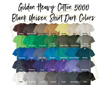 Gildan 5000 Heavy Cotton Blank Short Sleeve Shirt, Gildan 5000 Solid, Wholesale ADULT SIZE Unisex T-shirt, HTV, Solid Shirts, Gildan Shirts