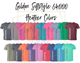 Gildan 64000 Softstyle Blank Short Sleeve Shirt, Gildan 64000 Heather, Wholesale ADULT SIZE Unisex T-shirt, HTV, Solid Shirts, Gildan Shirts
