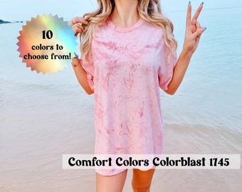 Comfort Colors 1745 Adult Heavyweight Color Blast T-shirt, Mineral Wash Tie Dye Shirt, Blank Cotton Shirt, Oversized Vintage Blank Tshirt