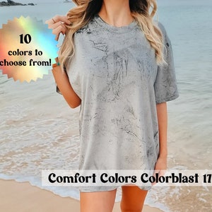 Comfort Colors 1745 Adult Heavyweight Color Blast T-shirt, Mineral Wash Tie Dye Shirt, Blank Cotton Shirt, Oversized Vintage Blank Tshirt