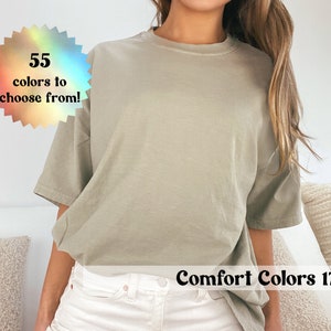 Comfort Colors T-shirt Blank Shirt, Wholesale 1717 Unisex Vintage Style Solid Plain T-Shirt Garment Dyed Heavyweight Shirt, 100% Cotton