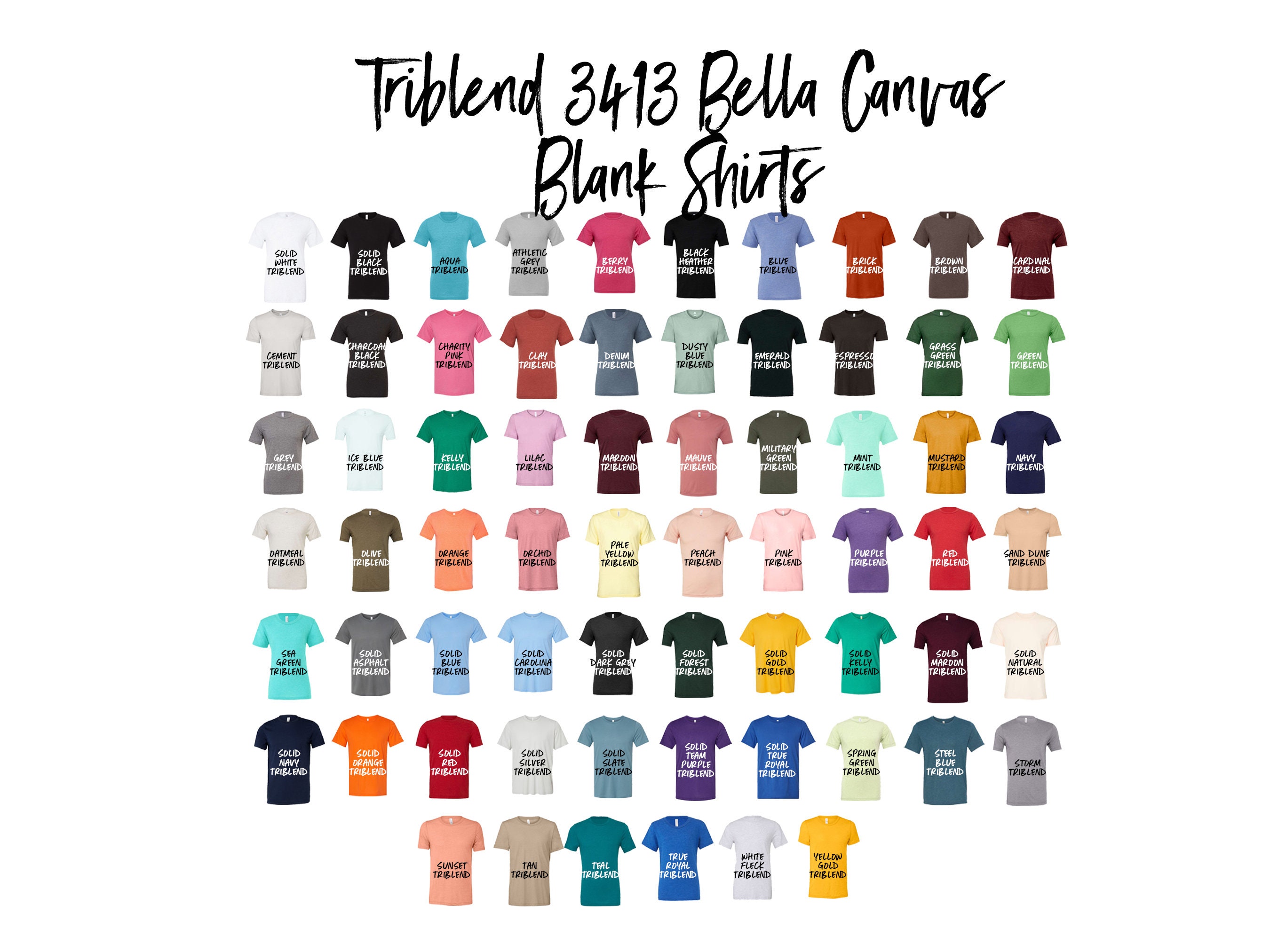 Bella Canvas 3413 Plain Tri-blend Shirt, Blank Unisex Shirt, Bella Canvas 3413, Wholesale ADULT SIZE Unisex T-shirt, Bella+Canvas Shirts