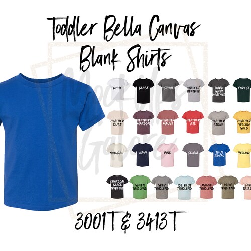 Bella Canvas Plain Toddler Shirts Blank Toddler Tshirt Bella - Etsy