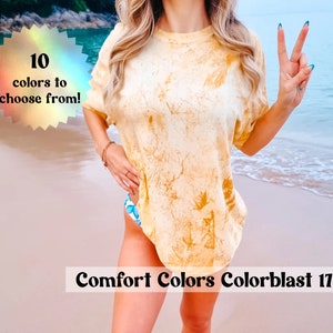 Comfort Colors 1745 Adult Heavyweight Color Blast T-shirt, Mineral Wash Tie Dye Shirt, Blank Cotton Shirt, Oversized Vintage Blank Tshirt