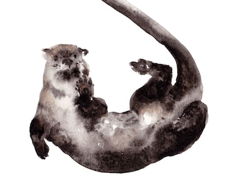 Otter  (print from an original watercolor painting)