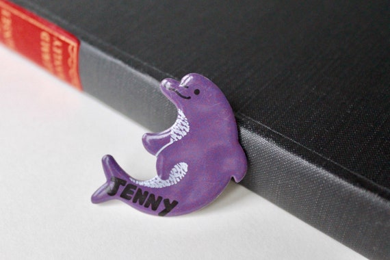Vintage Dolphin name badge. Purple Dolphin Jenny … - image 2